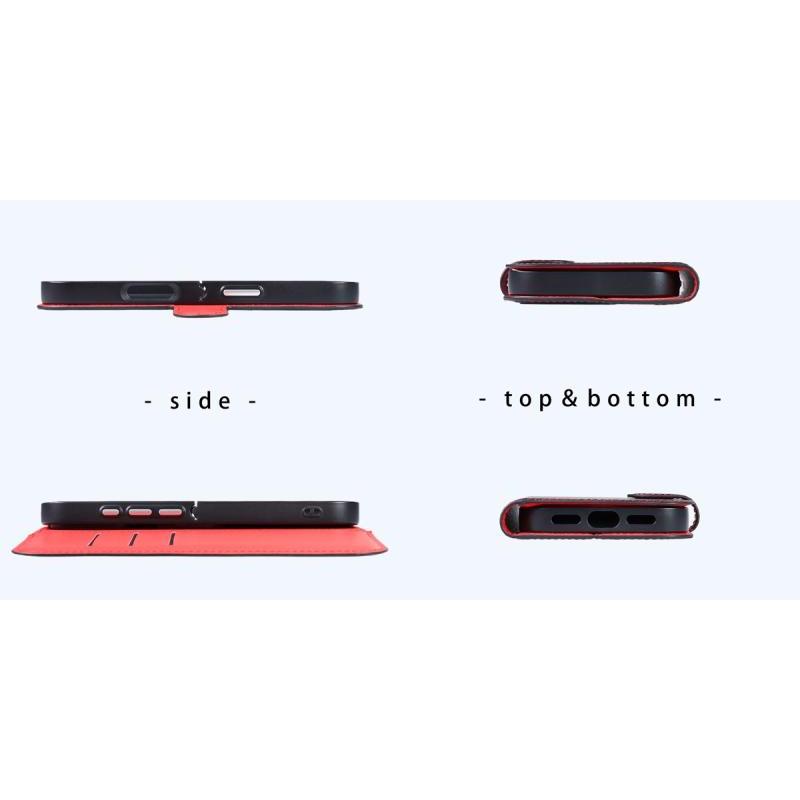 Ray Out レイアウト iPhone 17 Pro 手帳型レザーケース シンプル マグネット ブラック/レッド RT-P53ELC1/BR | ray-out | 02