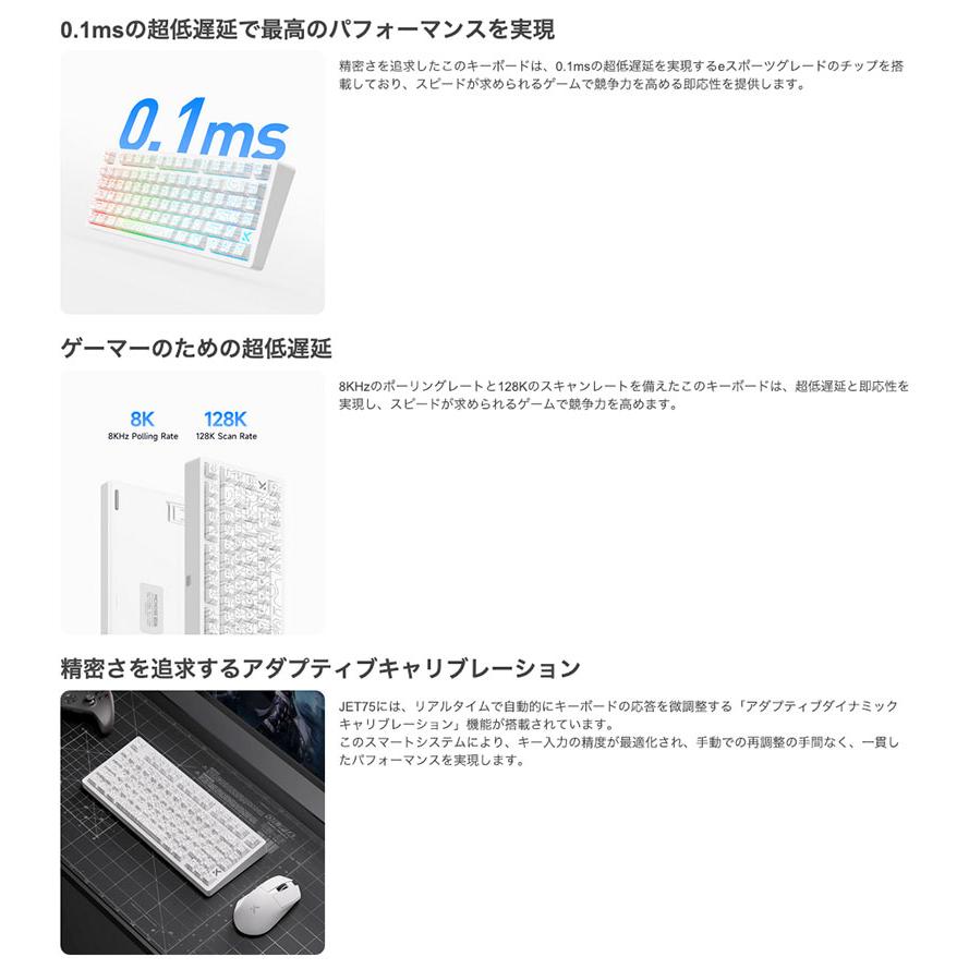 MCHOSE Jet 75 ラピッドトリガー対応 英語配列 有線 E-sport Magnetic Switch ゲーミングキーボード Black Topographic_3