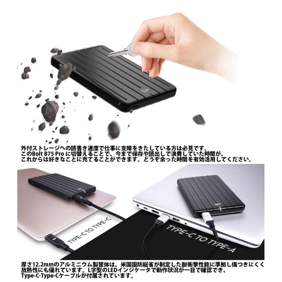 Silicon Power（シリコンパワー） 2TB Bolt B75 Pro USB3.2 Gen2