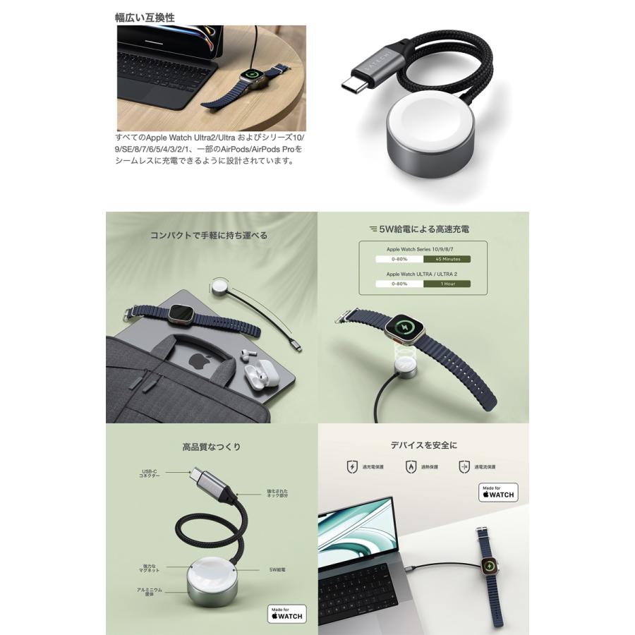Satechi サテチ USB-C Magnetic Fast-Charging Cable for Apple Watch 19cm 急速充電 PST-QCAWM