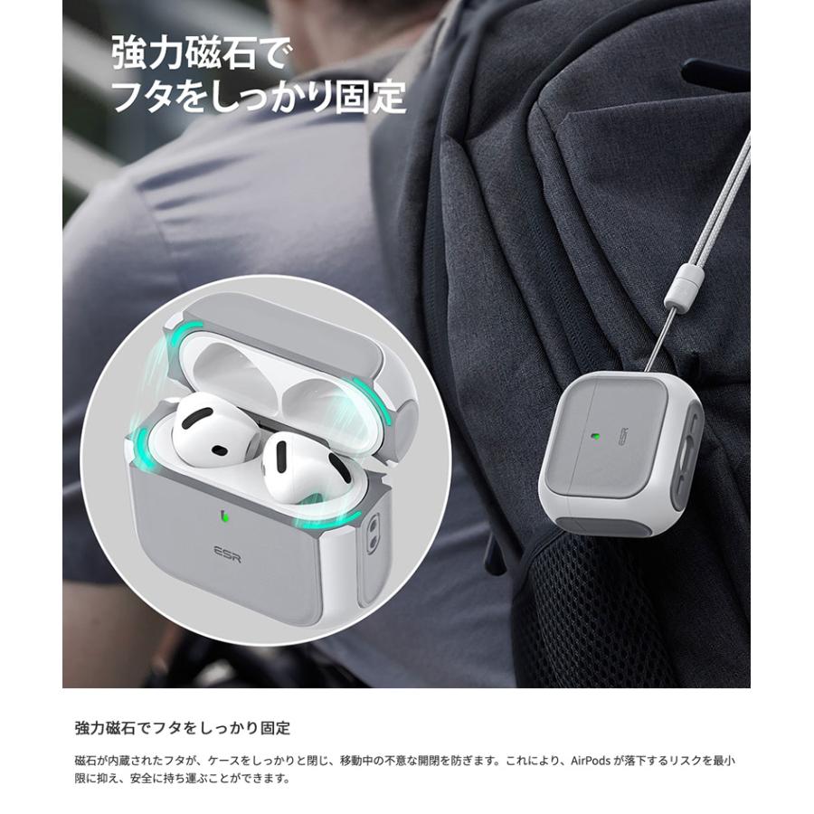 ESR ブラックケース付き AirPods本体 ESR AirPods Pro 3 ケース ORBIT MagSafe対応 ハイブリッド ブラック