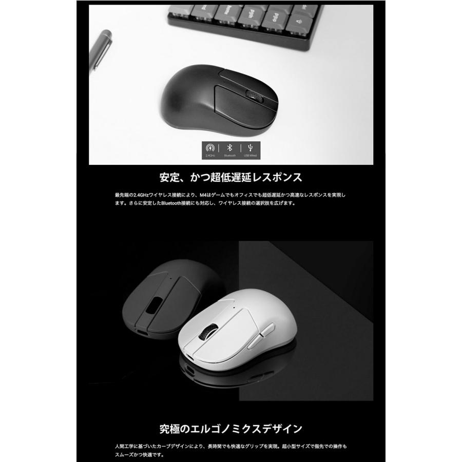 Keychron キークロン M4 ワイヤレスマウス 有線 / Bluetooth 5.1 / 2.4GHz ワイヤレス対応 ホワイト M4-A3