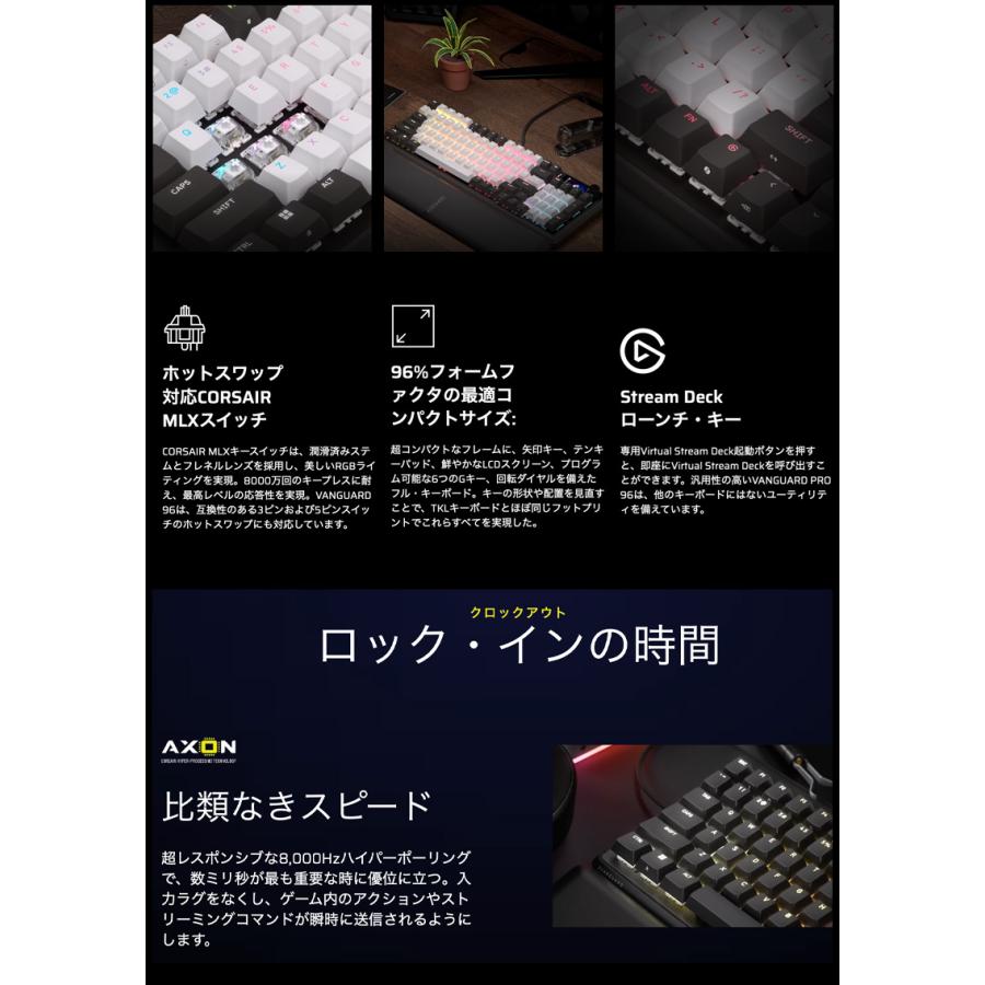 CORSAIR（コルセア） VANGUARD 96 MLX Plasma 日本語配列かな無し 有線