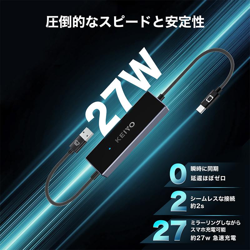 KEIYO AN-S155 iPhone スマホ ナビ ミラーリング APPミラータッチカー