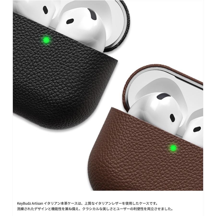 Apple AirPods第3世代 本体/未使用付属充電ケーブル/本革ケース付き keyBudz キーバズ AirPods Pro 3 Artisan イタリアン本革ケース