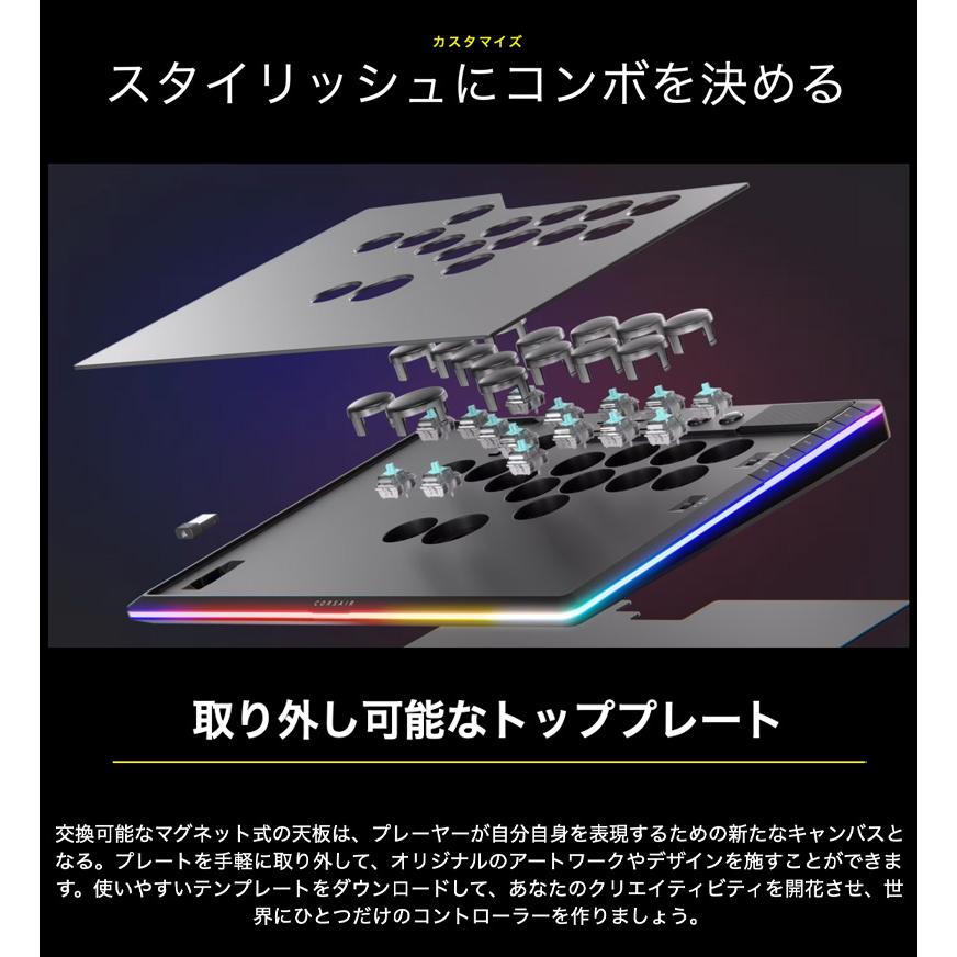 Corsair コルセア NOVABLADE PRO WL-MGX ワイヤレスホールエフェクトレバーレスコントローラー ブラック CHR-963B01G-WWの画像