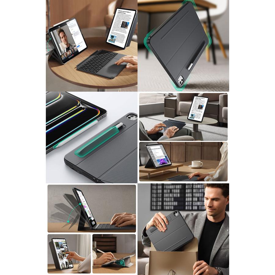 Apple iPad Pro 11インチ M5 ESR キーボード付き　ブラック ESR イーエスアール 11インチ iPad Pro M5 2025 / M4 2024 SHIFT 着脱