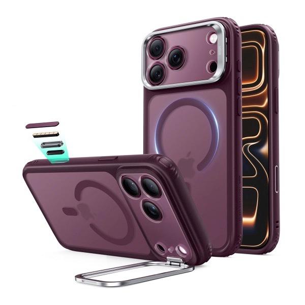 ESR iPhone 18 Pro Max / 17 Pro Max Classic スタンド付き MagSafe対応 ハイブリッドケース フロストバーガンディー | ESR