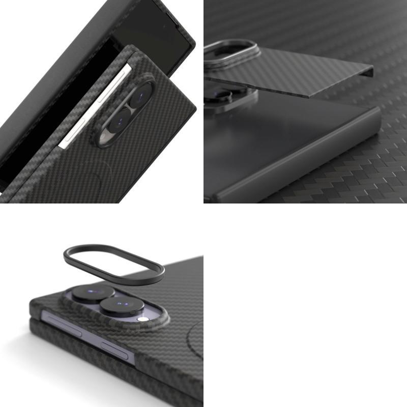 araree Galaxy Z Fold8 ケース アラミド繊維 ARAMEE 360 M MagSafe対応 ブラック アラリー | araree | 13