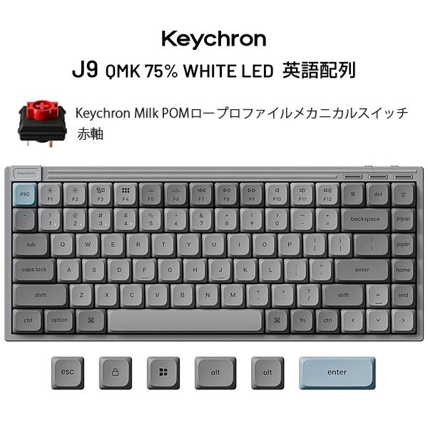 Keychron（キークロン） Keychron J9 75% 英語配列 赤軸 White LED