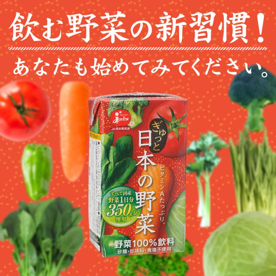 ジューシー ぎゅっと日本の野菜100％ [125ml紙×24本入] 国産100％ : JA