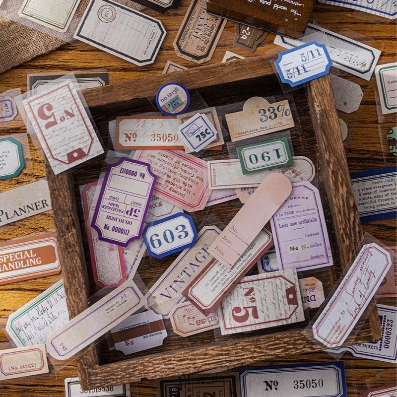 コラージュ 素材 ロールシール シール タグ ラベル ジャンクジャーナル