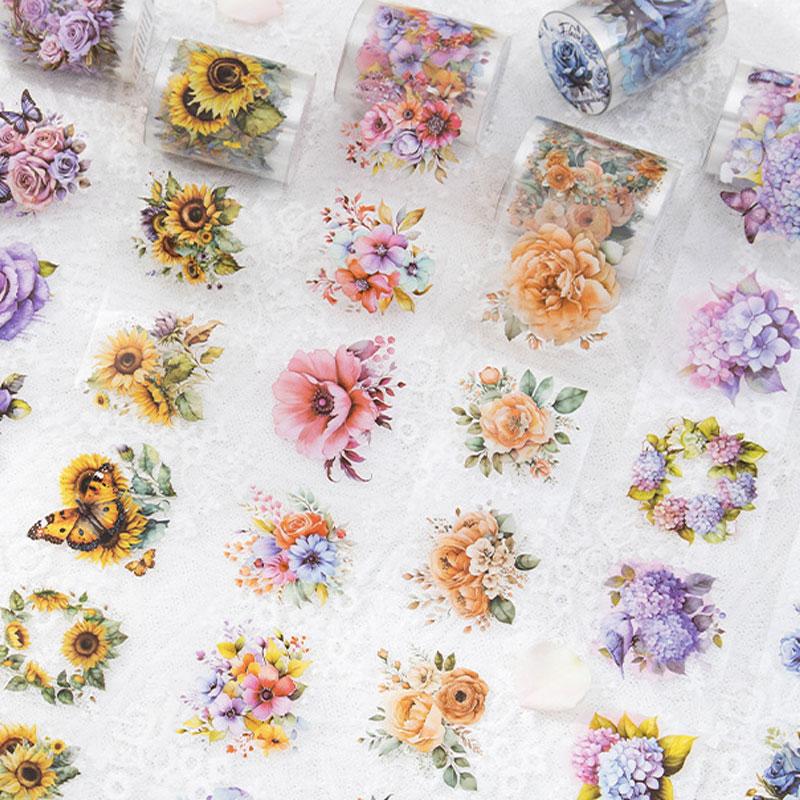 コラージュ 素材 マスキングテープ マステ シール バラ 薔薇 アジサイ