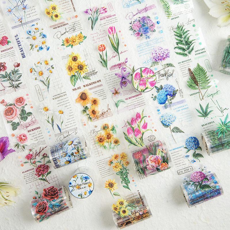 コラージュ 素材 マスキングテープ マステ シール 植物 花 バラ 紫陽花