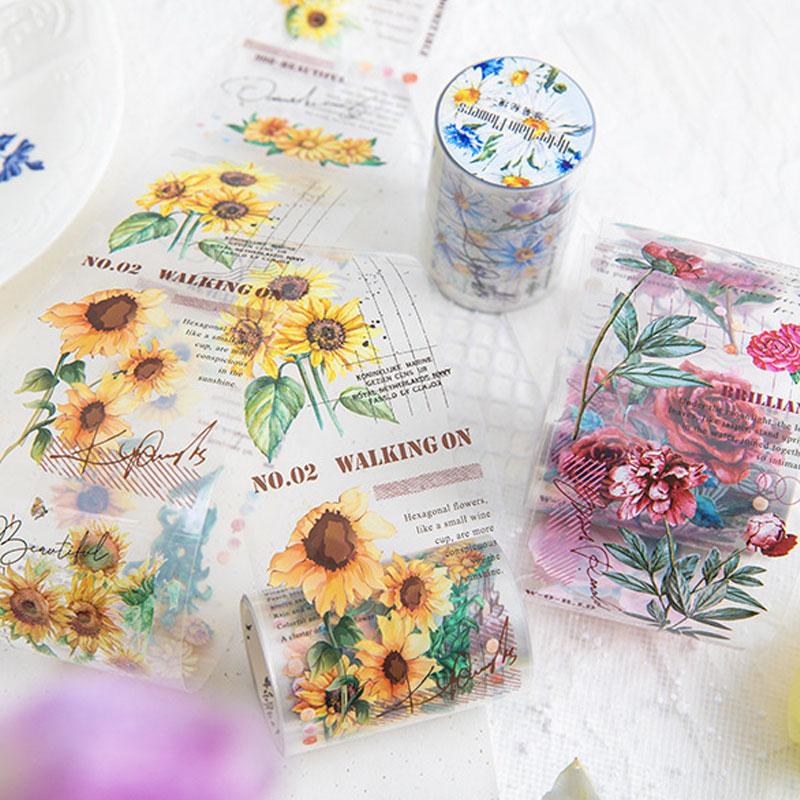 コラージュ 素材 マスキングテープ マステ シール 植物 花 バラ 紫陽花