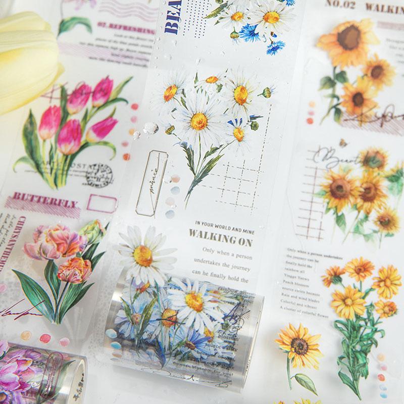 コラージュ 素材 マスキングテープ マステ シール 植物 花 バラ 紫陽花