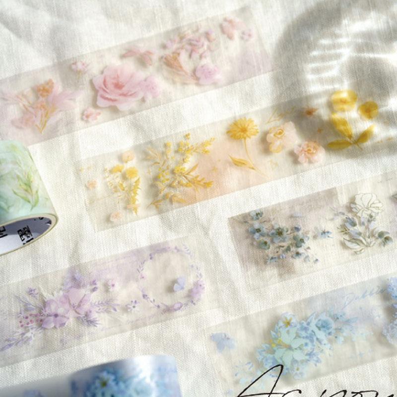 【8625】海外　マステ　10m巻売り　PETマスキングテープ　猫　花園 8625】海外 マステ 10m巻売り PETマスキングテープ 猫 花園