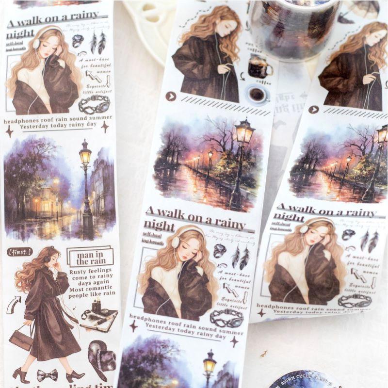 コラージュ 素材 マスキングテープ マステ 人物 女性 女の子 建物 風景