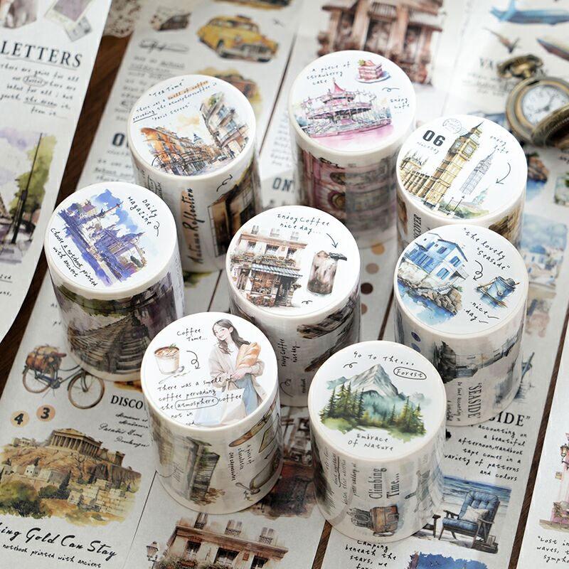 コラージュ 素材 マスキングテープ マステ 人物 女性 女の子 コーヒー