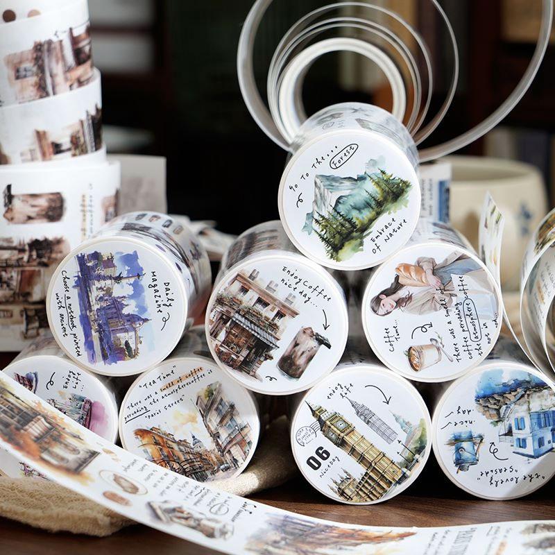 コラージュ 素材 マスキングテープ マステ 人物 女性 女の子 コーヒー