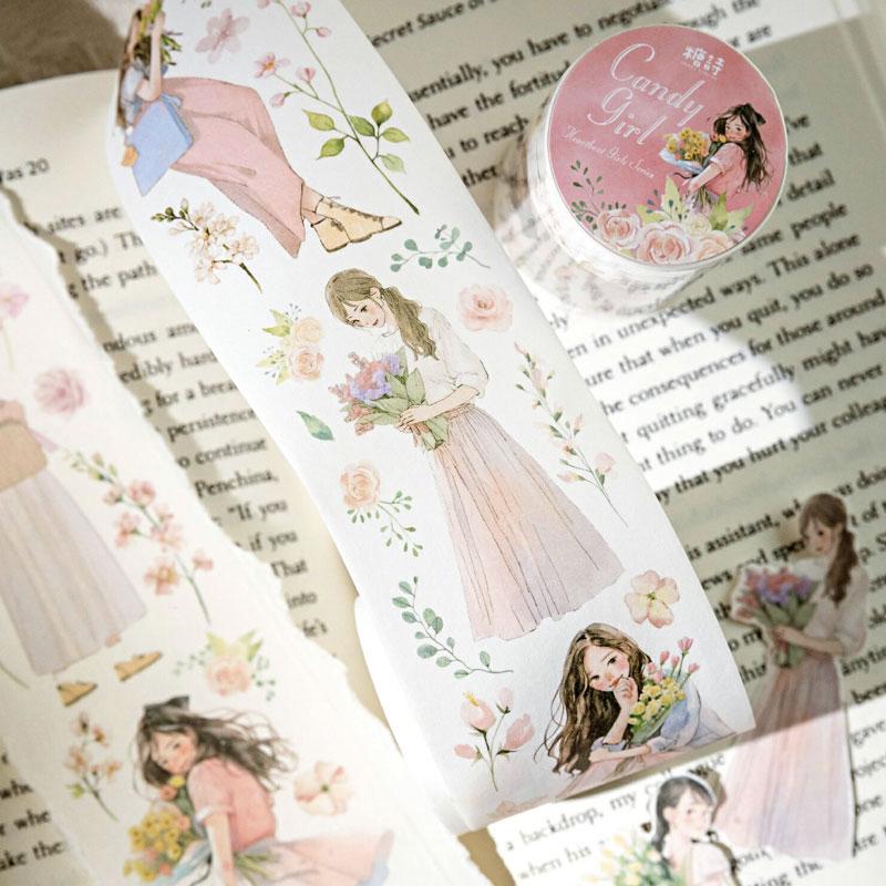 コラージュ 素材 マスキングテープ マステ 女の子 女性 人物 ジャンク