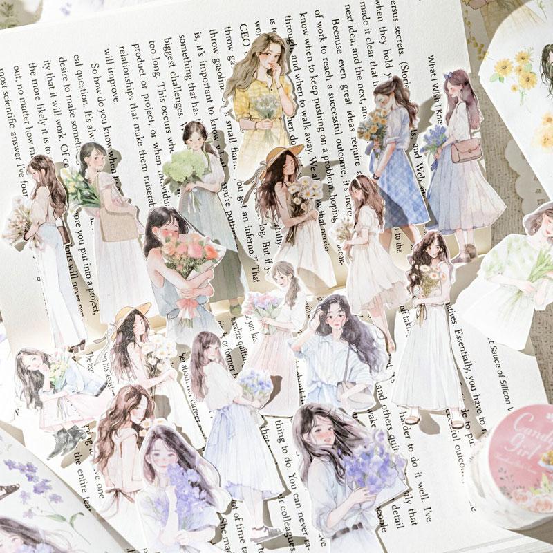 コラージュ 素材 マスキングテープ マステ 女の子 女性 人物 ジャンク