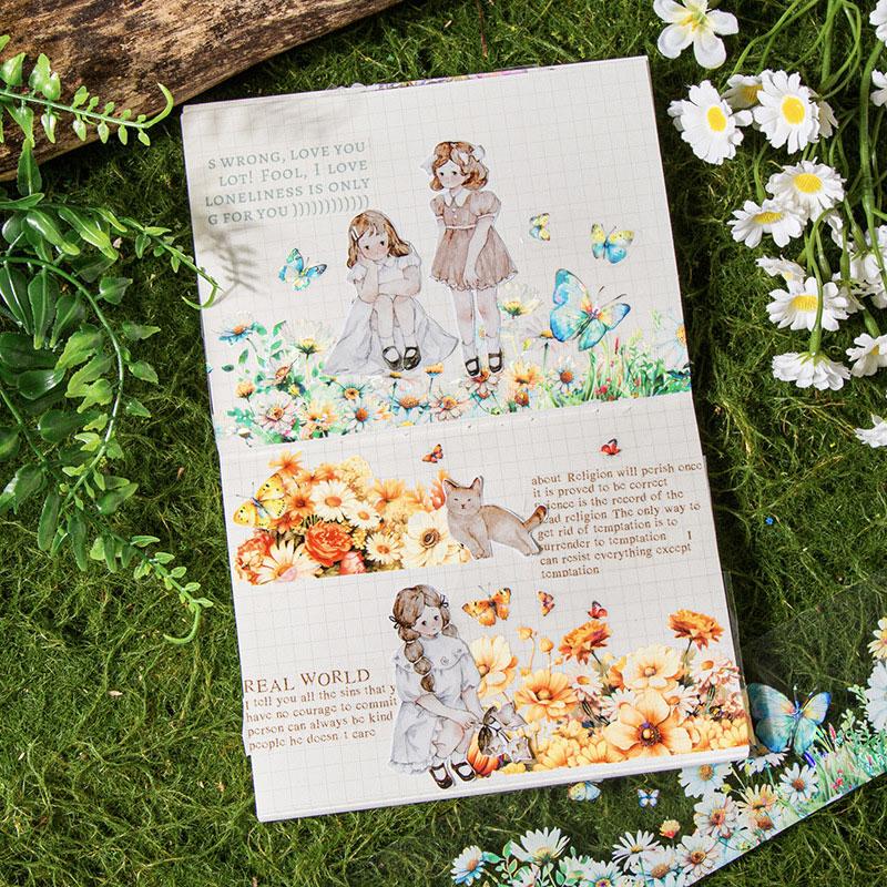 コラージュ 素材 マスキングテープ マステ 花 蝶 蝶々 帯 ジャンク