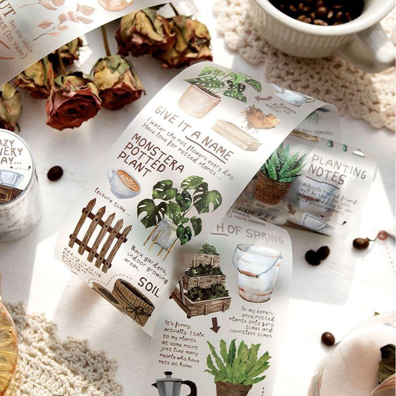 コラージュ 素材 マスキングテープ マステ コーヒー カフェ 観葉植物