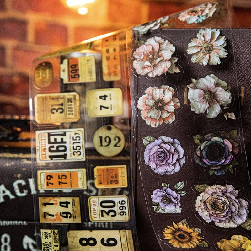 コラージュ 素材 ロールシール タグ ラベル 蝶 歯車 ジャンク