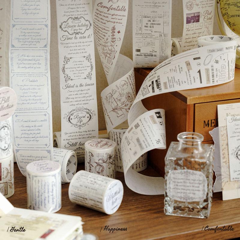 コラージュ 素材 マスキングテープ マステ 英字 英文 レシート 手紙