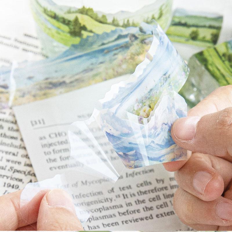 コラージュ 素材 ロールシール 山 草原 海 雪山 風景 景色 ジャンク
