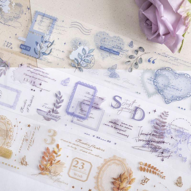 コラージュ 素材 マスキングテープ マステ 英字 レース 植物 おしゃれ