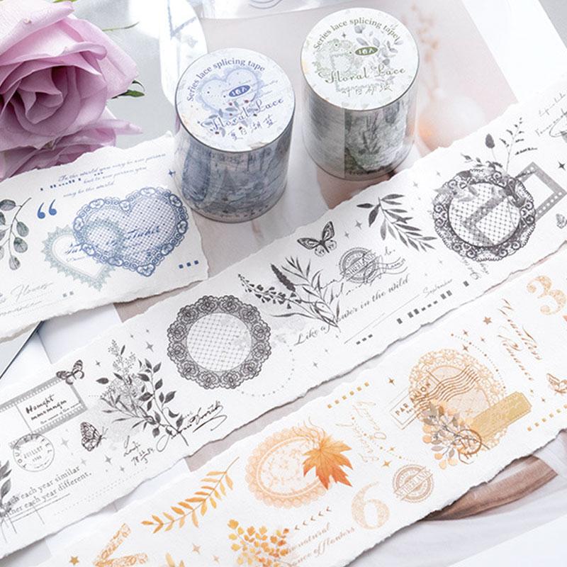 コラージュ 素材 マスキングテープ マステ 英字 レース 植物 おしゃれ