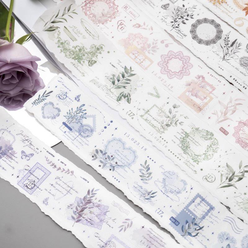 コラージュ 素材 マスキングテープ マステ 英字 レース 植物 おしゃれ