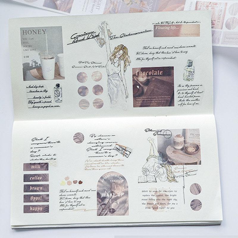 コラージュ 素材 ロールシール おしゃれ 手帳 英字 ジャンクジャーナル