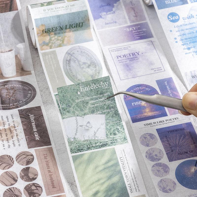 コラージュ 素材 ロールシール おしゃれ 手帳 英字 ジャンクジャーナル