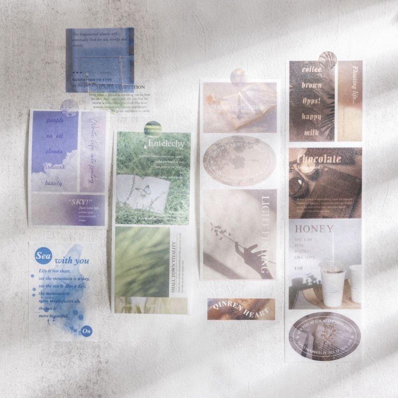 コラージュ 素材 ロールシール おしゃれ 手帳 英字 ジャンクジャーナル