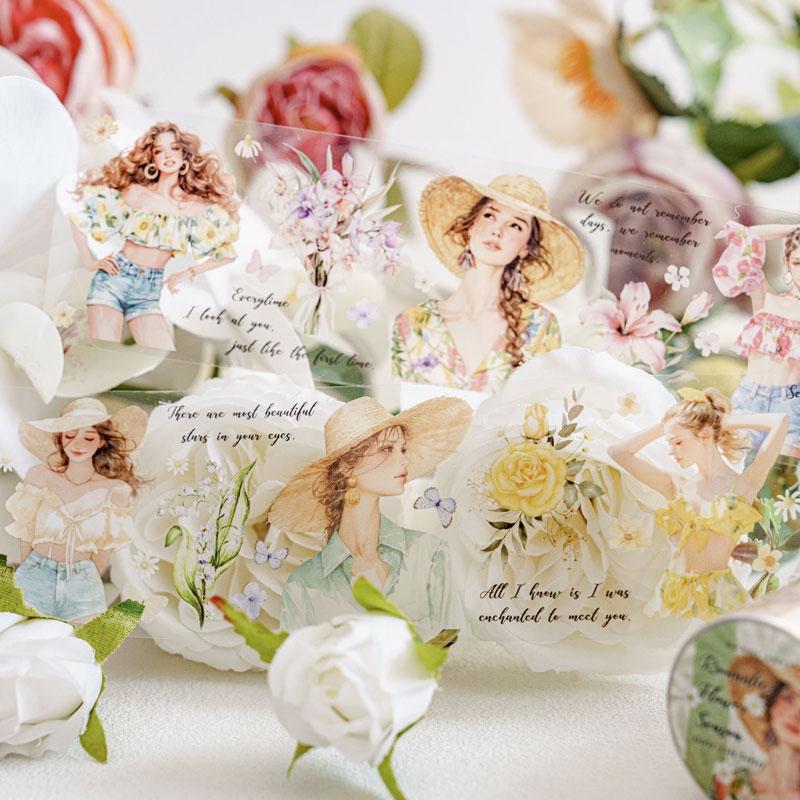 海外マステ おすそ分け 人物 動物 装飾 お花 コラージュ 素材 大量