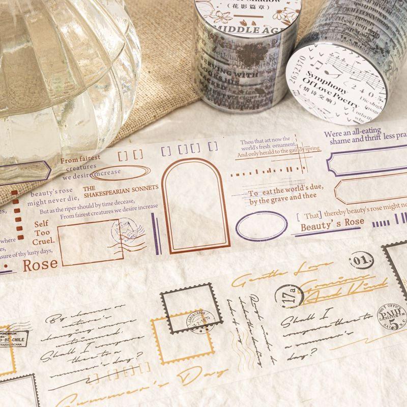 コラージュ 素材 マスキングテープ マステ 楽譜 英字 英語 フレーズ 額