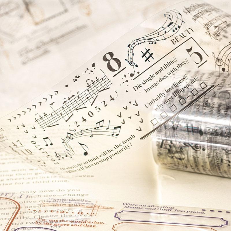 コラージュ 素材 マスキングテープ マステ 楽譜 英字 英語 フレーズ 額