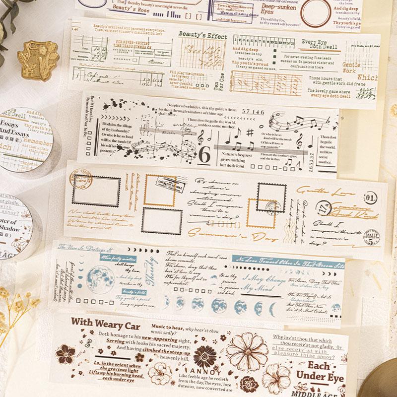 コラージュ 素材 マスキングテープ マステ 楽譜 英字 英語 フレーズ 額