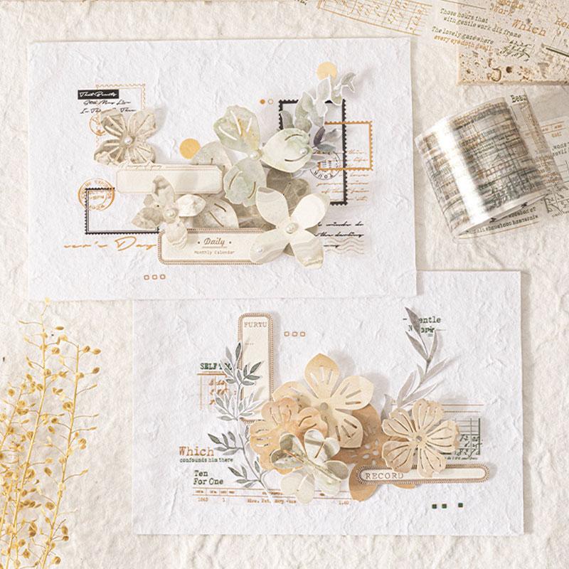 コラージュ 素材 マスキングテープ マステ 楽譜 英字 英語 フレーズ 額