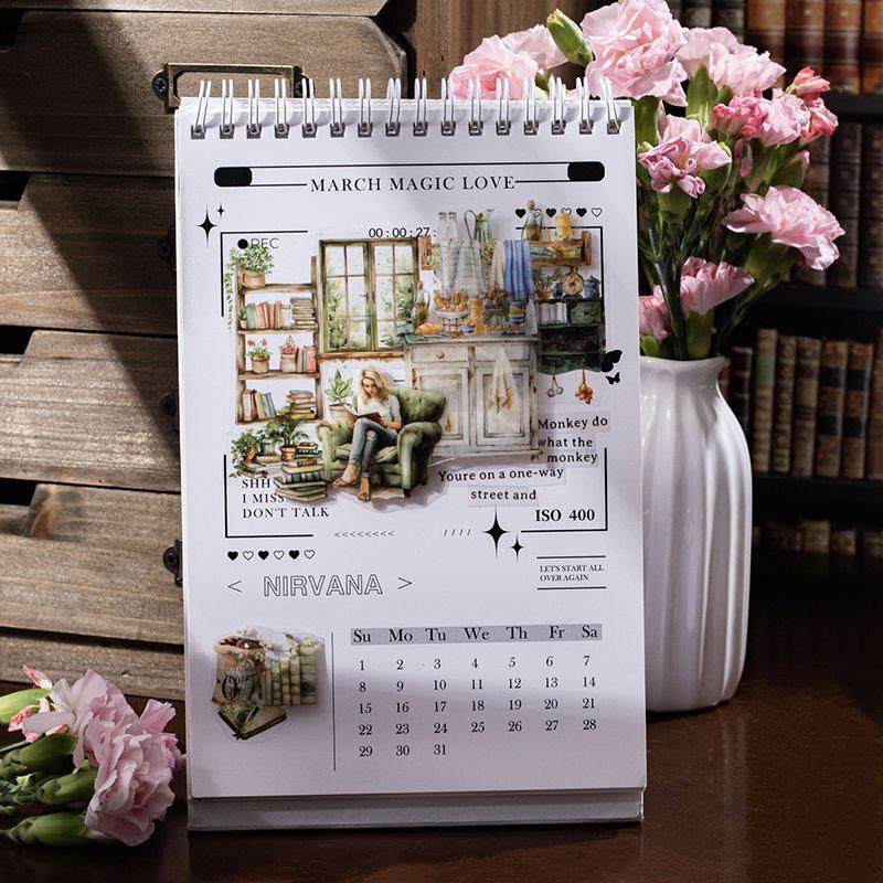 コラージュ 素材 マスキングテープ マステ 部屋 インテリア 本屋 本棚