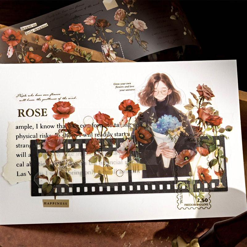 コラージュ 素材 マスキングテープ マステ 花 フラワー 植物 バラ 薔薇