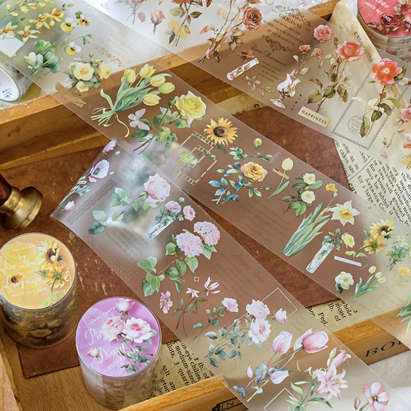 コラージュ 素材 マスキングテープ マステ 花 フラワー 植物 バラ 薔薇