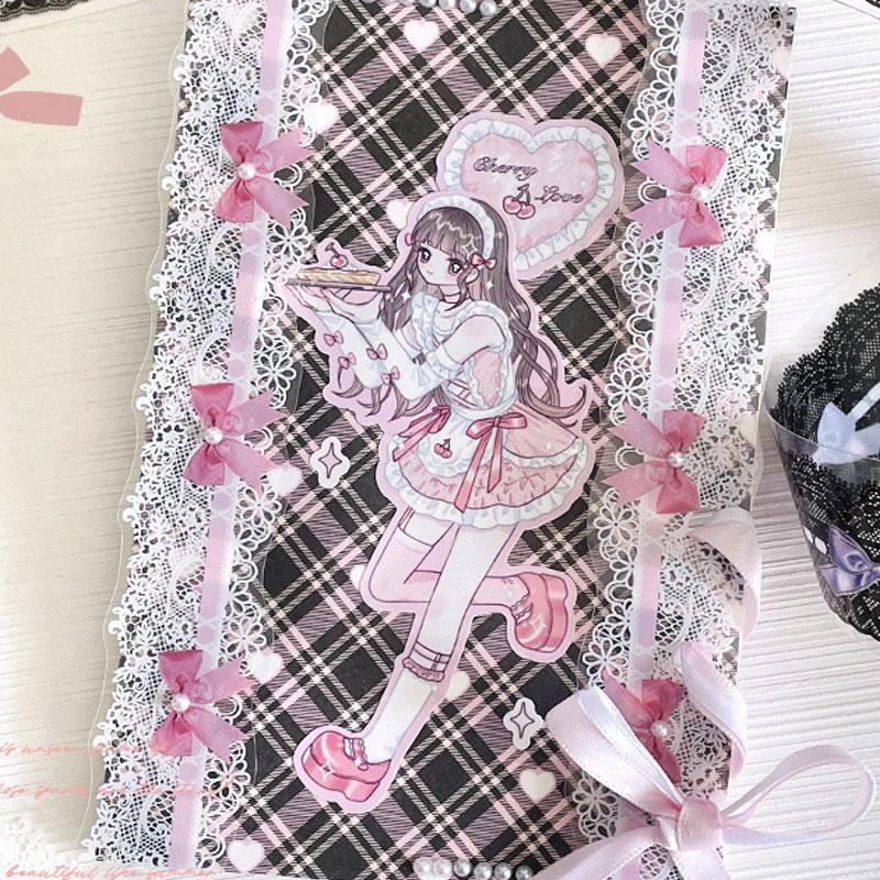 コラージュ 素材 マスキングテープ マステ リボン レース ピンク 黒