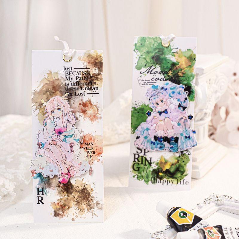 コラージュ 素材 ロールシール インク 水彩 墨 スミ 滲み ペイント 英