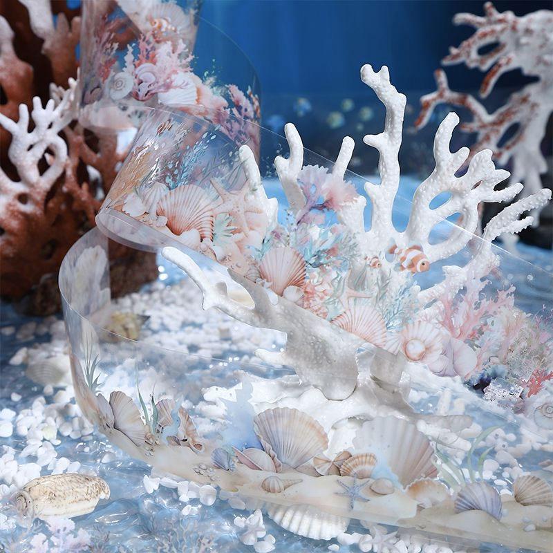 コラージュ 素材 マスキングテープ マステ 海中 魚 珊瑚 海 水中 砂浜