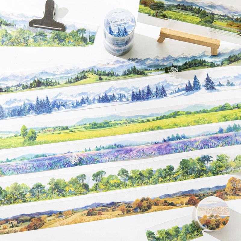 コラージュ 素材 マスキングテープ マステ 風景 背景 景色 ラベンダー