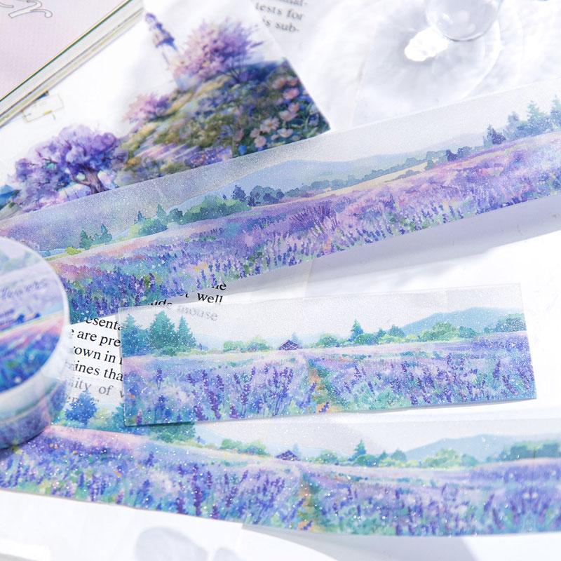 コラージュ 素材 マスキングテープ マステ 風景 背景 景色 ラベンダー